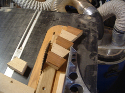 This picture shows the wood cut into segments.